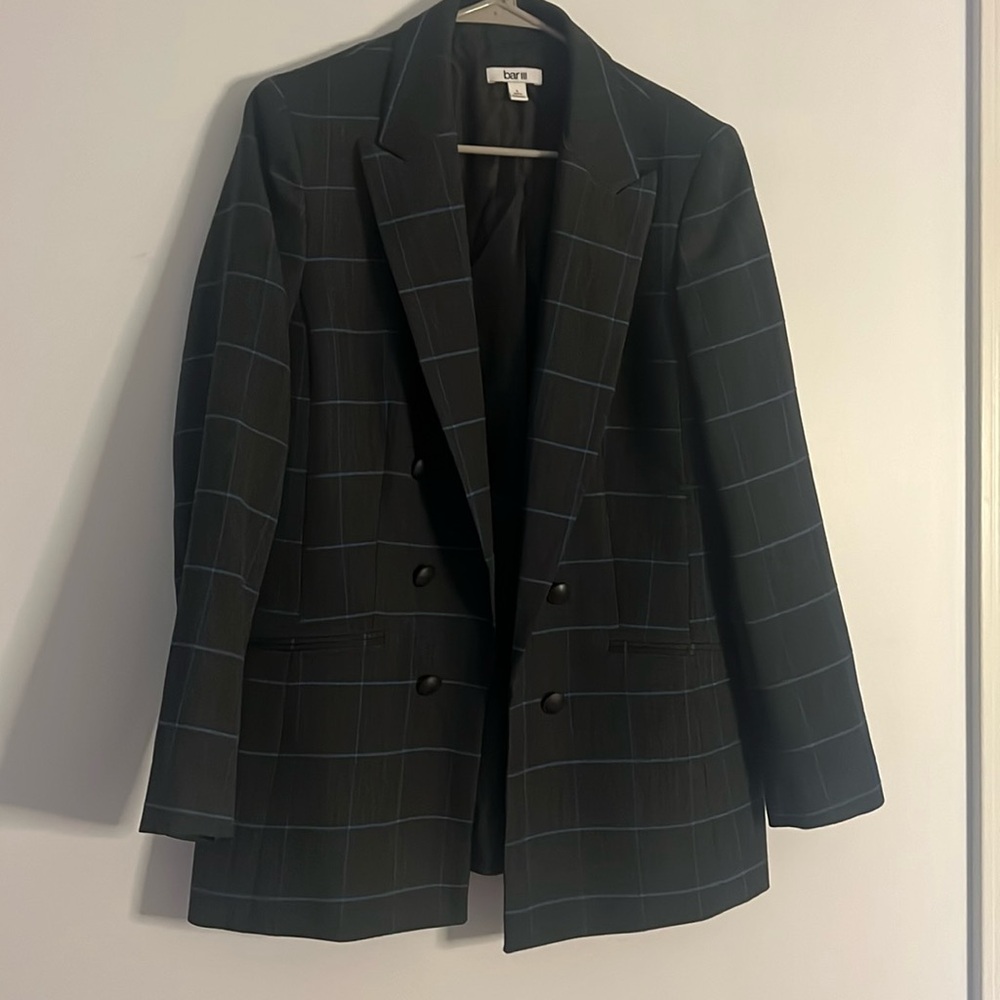 Black and blue suit jacket L